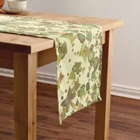 Crazy pattern of geometric shapes, natural colors  short table runner