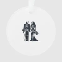 Gothic Skeleton Bride & Groom – Till Death Do Us P Ornament