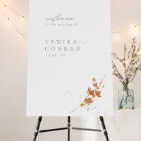 Wildflower Wedding Watercolor Welcome Gold ID954  Foam Board