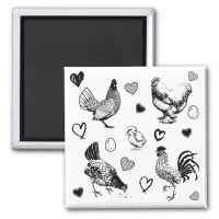 Collage of Cute Chickens Magnet