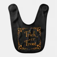 Halloween Pumpkin Orange Trick or Treat  Baby Bib