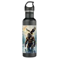 Bigfoot with an Eagle on his Shoulder Stainless Steel Water Bottle