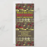 Rockin' Retro Disco Music Theme Birthday Party  Invitation