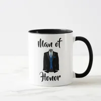 Man of Honor Blue Tuxedo Wedding Coffee Mug