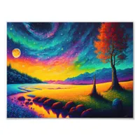 Colorful Surreal Nighttime Landscape Photo Print