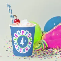 Children's Happy Birthday Circle of Stars ID527 Paper Cups