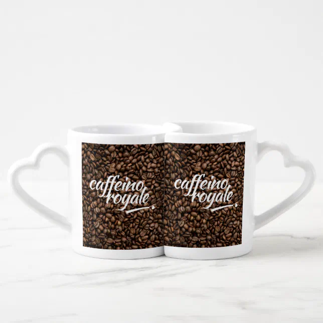 Funny Witty Pun Caffeino Royale Coffee Mug Set