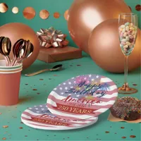 4th of July Happy Birthday America USA 250th Paper Plates