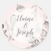 Rustic Wild Flowers Wedding Classic Round Sticker