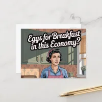 Eggs For Breakfast in this economy Retro Kitchen Postcard