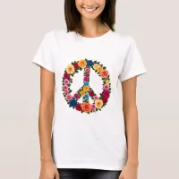 Rose Peace Symbol T-Shirt