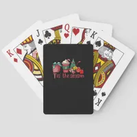 Tis The Season Hockey Christmas Coffee Santa Poker Cards