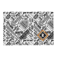 Baseball Typography Black White Stripes ID770 Placemat