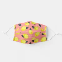 Cute Pink And Yellow Citrus Fruit Lemon Adult Cloth Face Mask