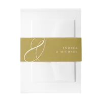 Modern Elegant Gold Calligraphy Swirls Wedding Invitation Belly Band