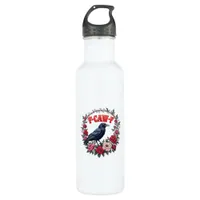 Gothic Raven Funny Halloween F Caw F Vintage Stainless Steel Water Bottle