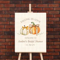 "Fall in Love" Autumn Bridal Shower Welcome Sign
