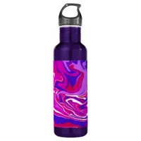 Pink and Purple Marble Swirls   Stainless Steel Water Bottle
