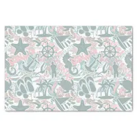 Nautical Beach Collage Sage ID840 Tissue Paper