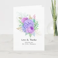 Rustic Floral Spring Wedding Thank You Card