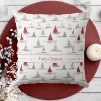 Red Christmas Tree Pattern#5 ID1009 Throw Pillow