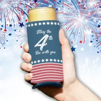 Patriotic, funny, July 4th Seltzer Can Cooler