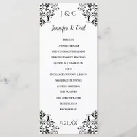 Nadine Wedding Ceremony Program -Tea-Length (Blac)