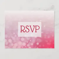 Red Bubbles Faded Gradient Wedding RSVP Postcards