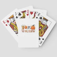 Tis The Season Leaf Latte Autumn Football Poker Cards