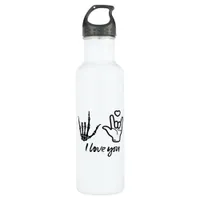 Hands Forming Skeleton Heart Hands Minimal Touch Stainless Steel Water Bottle