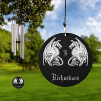 Personalized Winged Dragons Wind Chime