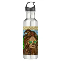 Sasquatch Peace Sign | Retro Bigfoot Stainless Steel Water Bottle