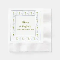 Bikinis & Martinis Blue Olive Bachelorette Party  Napkins