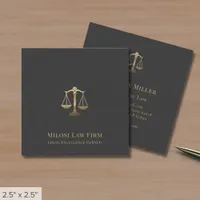 Upscale Scales of Justice Square Business Card