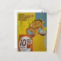 Lentil Rings and Soup 225 mixed media collage  Postcard