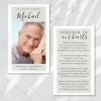 Forever in Our Hearts Photo Memorial Card