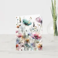 Alcohol Ink Watercolor Floral Blank Note Card