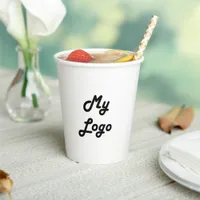 Business corporate logo white paper cups