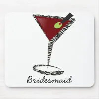 Funky martini Fun Bridesmaid Favors Mouse Pad