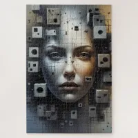 Abstract Art Matrix Girl jigsaw puzzle