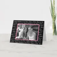 Personalized Photo Happy Birthday to my Sister Card
