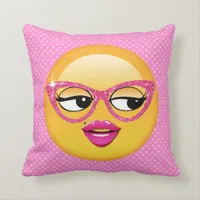 Emoji Flirty Girl ID227 Throw Pillow