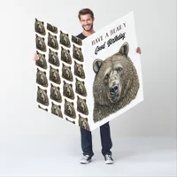 Jumbo-Sized Happy Birthday Brown Bear Themed Card