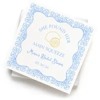 Main Squeeze Lemon & Blue Tiles Bridal Shower Napkins
