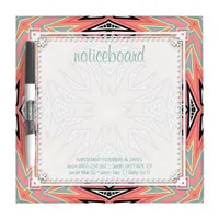 Coral Pink Pastel Aztec Pattern Noticeboard Dry-Erase Board