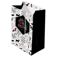 Wild Wonderful Christmas Pattern Red/Black  ID604 Medium Gift Bag