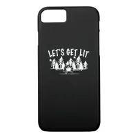 Let's Get Lit - Camping Quote - White Text Classic iPhone 8/7 Case