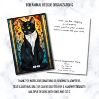 Stained Glass Animal Rescue Organization Cat Thank You Card