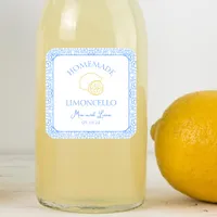 Personalized Homemade Limoncello Bottle Wedding Square Sticker