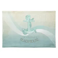 Beach House Nautical Anchor and Rope Aqua ID623 Cloth Placemat